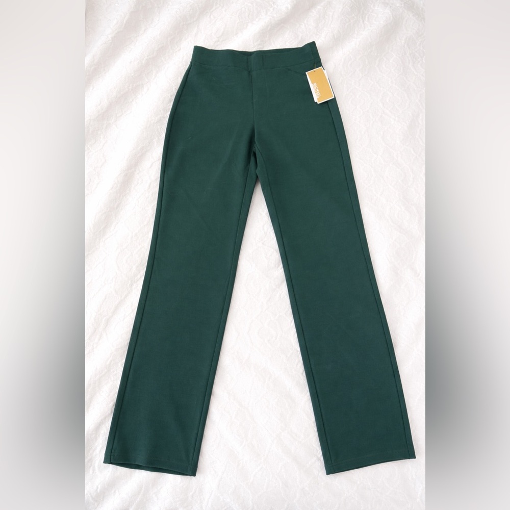 High-Rise Wide-Leg Pants in Deep Green